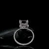 Anelli di nozze anello solitario AEAW 40 Asscher Cut Lab Diamond Eccellente banda abbinata per donne Solid 10K 14K 18K White Gold 220829