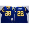 NCAA Futbol 29 Eric Dickerson 13 Kurt Warner 28 Marshall Faulk Jersey 85 Jack Youngblood 75 Deacon Jones Blue White Mans Vintage