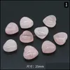 Pedra 25Mm 30Mm Quartzo Rosa Amor Coração Pedra Natural Cura Cristal Rosa Acessório Peça de Mão Pedra Preciosa Reiki Decoração para Casa Wholesa Dhx7L
