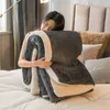 بطانية الشتاء الصوف البالغ الكبار غطاء لحاف دافئ مزدوج ملون من جانب الصلبة سرير أريكة سرير سرير 220831