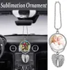 Party Favor Chaleur Sublimation Voiture Porte-clés Ornement Décorations Ange Aile Forme Blanc Transfert À Chaud Impression Pendentif Bijoux FY4460 831