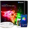 شرائط 5M Bluetooth LED Strip Lights مرنة مع تطبيق هاتف التحكم الصوتي وجهاز التحكم عن بُعد في غرفة النوم ديكور عيد الميلاد