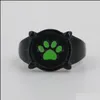 Кольца-кольца с рисунком «Черный кот», кольцо с когтями для девочек и мальчиков, зеленая эмаль, принт «любовная лапа», милые украшения для детей, подарок на день рождения в стиле панк, Прямая доставка Yydhhome Dhh6R