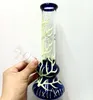 10.5 inç mavi cam bong narılgıkları aydınlık ağaç kolu desen kalın sigara içme boruları kadın 18mm eklem