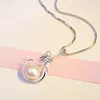 Correntes Jrsr 100% 925 Sterling Silver Local Water Pearl Pingente Colar