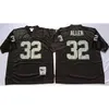 Maillot Vintage Oakland # 32 Marcus Allen Raider 25 Biletnikoff 37 Lester Hayes 60 Sistrunk 78 Shell 82 Al Davis 83 Hendricks 87 Casper Hommes Maillots