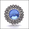 Charms Colorf Crystal sier kolor snap guziki kwiat Kobiety Kobiety Biżuteria Odkrycia PET Uwielbiał krineston 18 mm metalowe przyciski snapy