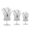 Jewelry Pouches 85LF 3D Acrylic Mannequin Necklace Display Holder Bust Stand Pendant Chain Chokers Lockets Earrings Shelf Storage