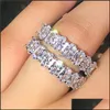 Wedding Rings Vecalon Classic Ring Set Oval Cut 3Ct Diamond Cz Engagement Wedding Band Rings For Women Bridal Bijoux 3624 Q2 Drop Del Dh5Nu