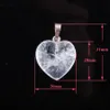 Natural Stone Necklace Jewelry Set For Woman White Crystal Heart Pendant Earrings Bridal Wedding Set O9497