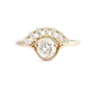 Solitaire Ring Wedding Rings Marquise och Round 1CTW Lab Diamond Solitaire Engagement Ring Solid 14k Yellow Gold For Women 220829