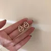 Baumeln Ohrringe Koreanische Einfache Doppel Kreis Gold Farbe Metall Kristall Tropfen Für Frauen Mode Kleine Pendientes Schmuck Freund Geschenke
