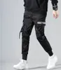 Мужские брюки мужчины груз черные ленты блокируют многокетневые harem joggers harajuku SweatWant Hip Hop Casual Bloys 220830