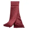 Hommes 100% foulard en soie Double couche Long foulard affaires cravate bleu rouge noir