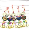 Favor de fiesta Sombrero de paja villano bordado carillón de viento muñeca color bordado doble campana espantapájaros campana colgante Decoración del hogar Regalo de Navidad LK260