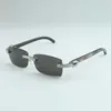 Buffs solglasögon 3524012-E med XL-diamanter och svarta texturerade buffelhornsben