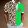 Polo da uomo a righe sfumate 3D con stampa integrale Camicia con cerniera Manica corta Streetwear Vocazione Sport Casual Uomo Taglie forti