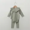 Kledingsets 3-delige babymeisjeskledingsets Babybody's met lange mouwen Broeken Slabbetjes Polka Dot Lente Herfst Pyjama's voor babymeisjes geboren outfits 220830