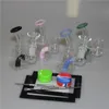 Bong en verre couleur eau bongs narguilés tige descendante perc barboteur cendrier peigne dabber enivrant plate-forme recycleur Dab conduite d'eau de fumée avec 14mm