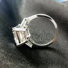 Anelli nuziali ad anello solitario 5 ct 9x11mm df grade smeraldo taglio a taglio lab lab anello baguette anello autentico 14k 585 oro bianco 220829