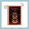 Banner Flags 30X45Cm Halloween Garden Flags Pumpkin Ghost Party Home Decor Outdoor Polyester Double-Sided Hanging Flag E Homeindustry Dhv56