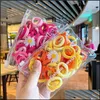 Hair Rubber Bands 50Pcs/Bag Children Cute Candy Cartoon Solid Elastic Hair Bands Girls Lovely Srunchies Rubber Kid Acces Dhseller2010 Dhycd