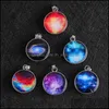 Charms Space Universe Galaxy Charms Luminous DIY Biżuterię Odkrycia Komponenty Naszyjka Bracelets Wisiork Charm 2.7cm Fash Dhseller2010 DHB38