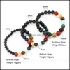 Fili di perline Galaxy Otto Pianeti Bracciale con perline Uomo Pietra naturale Universo Sistema solare Braccialetti Chakra Yoga per le donne Lulubaby Dhtff