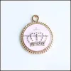 Charms 100st Gold Tone 17x20mm Emalj Crown Charms Oil Drop Crystal Pendant Fit Armband DIY Fashion Jewelry Accessories 65 Lulubaby DH0ZE