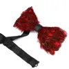 Coritos de arco moda 2022 para hombres casuales corbata de plumas hecha a mano divertida fiesta de regalo de boda rojo color boqui -cuello ropa accesorio de ropa