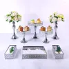 Ustensiles de cuisson or 8-16 pièces galvanoplastie métal cristal gâteau support ensemble affichage mariage fête d'anniversaire Dessert Cupcake plaque support