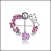 Navel Bell -knappringar Navel Bell -knappen ringer Kvinnor Crystal Body Jewelry Piercing Chakrabeads Medical 316L Rostfri St MJFashion DH52E