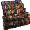 Bracelet aléatoire 50pcs gros lots en vrac tissé à la main enveloppement multicouche en cuir tressé corde bracelet hommes bracelets bracelets pour femmes KP9 220831