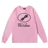 We11done hoodie sweater weldone long sleeve new autumn winter print loose round neck t-shirt men and women ins