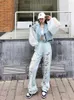 Kurtki damskie europejski wiosenny projekt design odłączany filtr przeciwsłoneczny rękawy z siatki krótkie kamizelki jeansowe płaszcze kobiety mody streetwear 2022