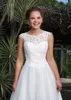 Длина пола тюль белый a-line свадебное платье Jewel Lace Line Sverline свадебные платья 2022 Новейшие