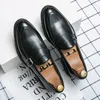 Schoenen loafers mannen kleur blokkeren faux suède gepersonaliseerde pu riem buckle fashion business casual feest dagelijkse advertentie f