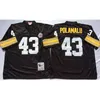 NCAA Football 83 Heath Miller Jersey 84 Antonio Brown 7 Ben Roethlisberger 43 Troy Polamalu 86 Hines Ward Franco Harris Black White