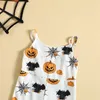 Specjalne okazje moda dziewczęta dziewczyny na halloween Jumpsuits 15 Years Straps Bez rękawów dynia nadruk z prędkością długie spodnie 220830