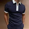 Erkekler Sıradan Gömlek Yaz Trendi Satıyor Erkekler High Street gömlek fermuar ekose renk eşleşen moda tişört