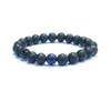 Bracelets de charme 8 mm Agate chakras Black Lava Stone Beads Bracelets élastiques Bracesseur de diffuseur essentiel