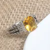 Klassische Frauen Ring Eingelegt blau Topaz Farb Zirkon Retro Rings1002049