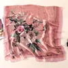 Шарфы весенний шелковый шарф женщин 2022 Мода Женская Дизайнер Большие цветочные цветы цифровые печатные женские платки