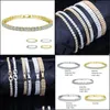 Bracelets de charme Novo moda strass strass zircão de zircão de metal pulseira masculino masculino de jóias de jóias de jóias de jóias de ouro e yydhhome dhyfr