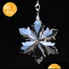 Nyhetsartiklar 3 Kind Bright Clear/Champagne Glass Crystal Snowflake Ornament Hanging On Craft Christmas Tree Lady Favor Drop Deliver Dhdgn