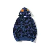 패션 남성 디자이너 후드 블루 핑크 남자 여자 위장 패턴 재킷 긴 슬리브 남성 고품질 힙합 스웨트 셔츠 크기 m-2xl