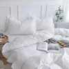Bettwäsche-Sets aus reiner Baumwolle, Bettbezug, einteilig, vollständiger Kissenbezug, dreiteilig, 1,5 m, 1,8 cm Bett, weiße Prinzessin