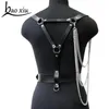 Ceintures Faux cuir harnais Punk gothique corps Bondage Cage gland chaîne enveloppé taille sangles femmes hommes ceinture bretelles accessoires