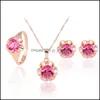 Oorbellen ketting bruidsmeisje sieraden set oorbel Australische kristal Indiase sieraden edelsteen ringen feest drop levering 202 yydhhome dhvoz