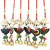 Favor de fiesta Sombrero de paja villano bordado carillón de viento muñeca color bordado doble campana espantapájaros campana colgante Decoración del hogar Regalo de Navidad LK260